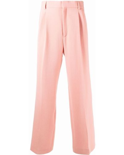 Pantaloni cu picior drept plisate Casablanca roz