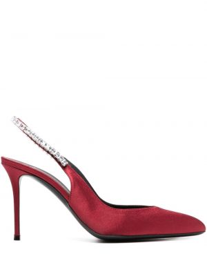 Сатенени полуотворени обувки Giuseppe Zanotti червено