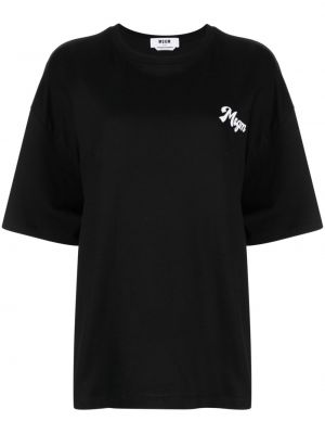 T-shirt aus baumwoll mit print Msgm schwarz