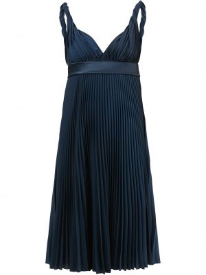 Плисирана коктейлна рокля синьо Burberry
