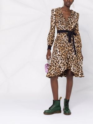 Vestido de cóctel leopardo Moschino