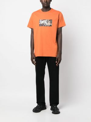 T-shirt en coton à imprimé Maharishi orange