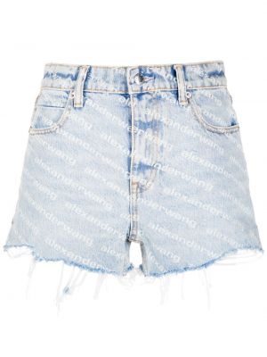 Trykt jeans-shorts Alexander Wang blå