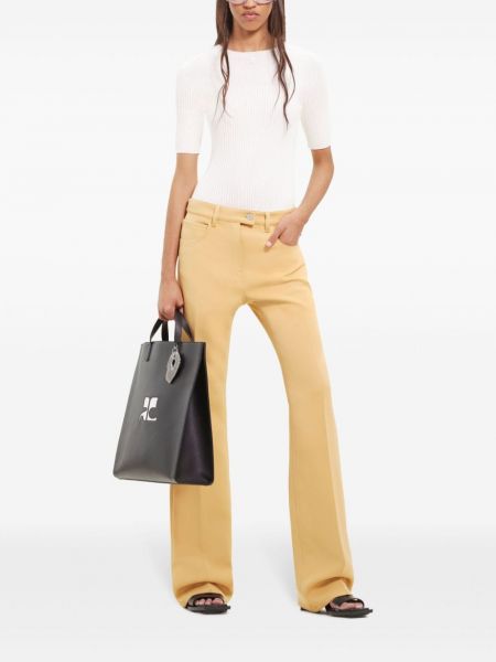 Pantalon taille basse large Courrèges jaune