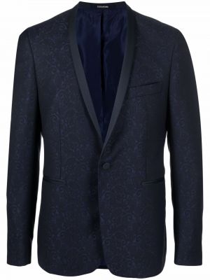 Paisley trykt lang blazer Tagliatore blå