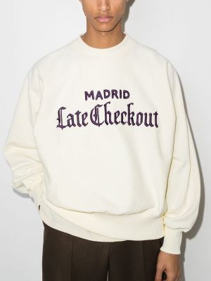 Sweatshirt mit stickerei Late Checkout weiß