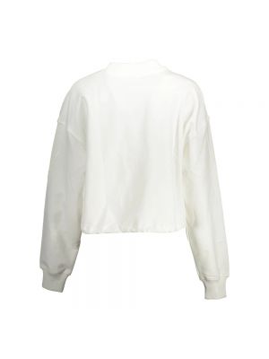 Haftowana bluza dresowa bawełniana z nadrukiem Calvin Klein biała