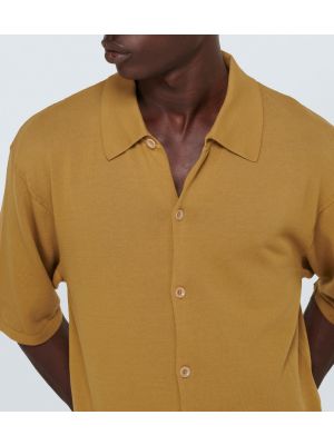 Bombažna polo majica Lemaire rumena