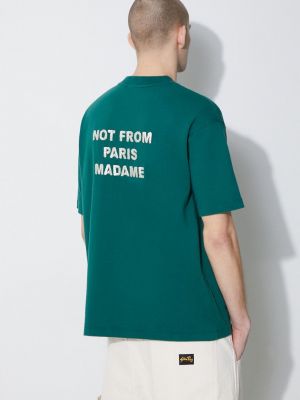 Bavlněné tričko s aplikacemi Drôle De Monsieur zelené