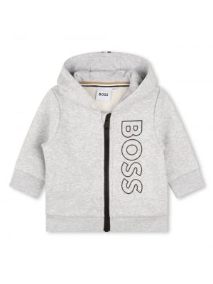 Giacca bomber con stampa Boss Kidswear grigio
