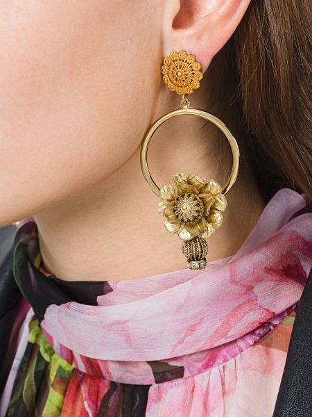 Pendientes de flores Dolce & Gabbana dorado