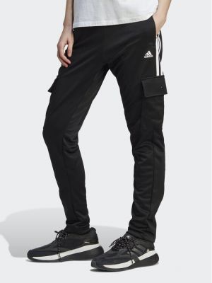 Priliehavé cargo nohavice Adidas čierna
