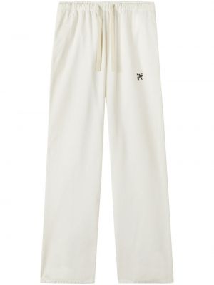 Βαμβακερό παντελόνι με ίσιο πόδι Palm Angels λευκό