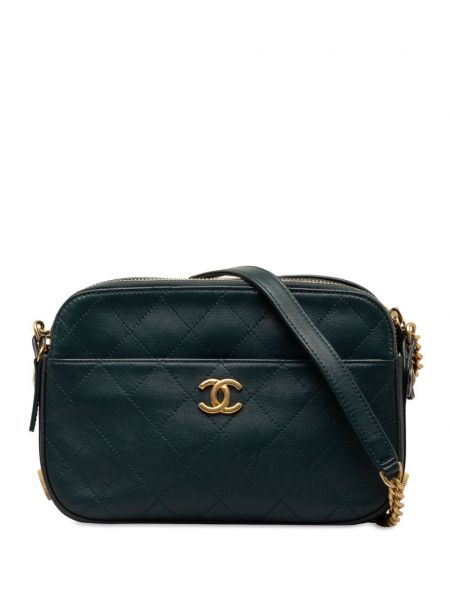 Reťazové tašky na gombíky Chanel Pre-owned zelená