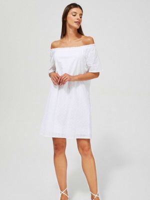 Ažūrinis suknele Moodo balta
