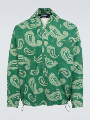 Bavlněná košile s paisley potiskem Jacquemus zelená