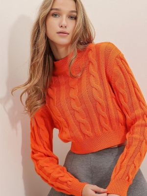 Kardigán Trend Alaçatı Stili narancsszínű