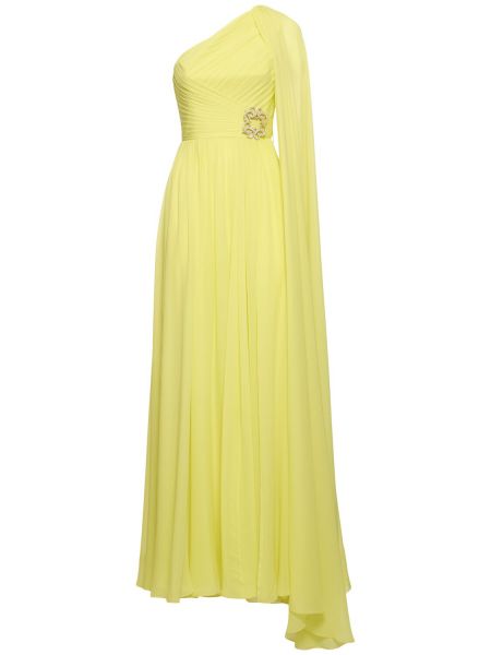 Копринена макси рокля Elie Saab жълто