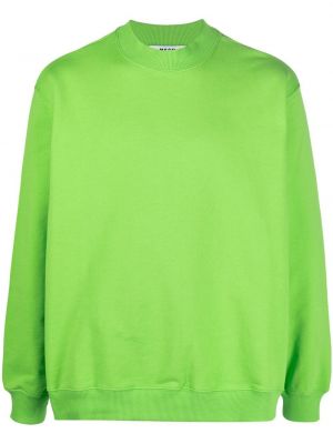 Пуловер с принт с кръгло деколте Msgm зелено