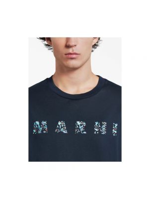 Camiseta de algodón con estampado Marni azul