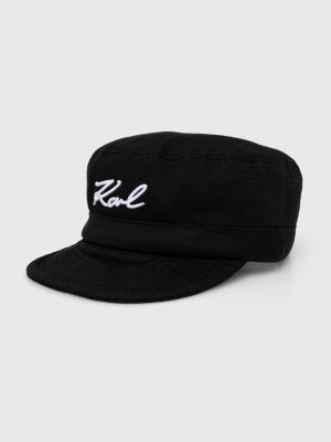 Хлопковая кепка с аппликацией Karl Lagerfeld черная