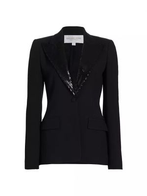 Однобортный пиджак Джорджина с пайетками Michael Kors Collection черный