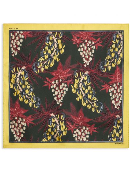 Cravate en soie à fleurs avec poches Etro jaune
