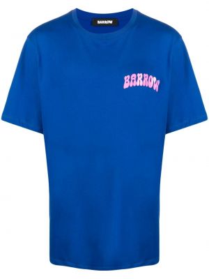Памучна тениска с принт Barrow синьо