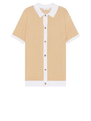 Camicia con bottoni di cotone Onia beige