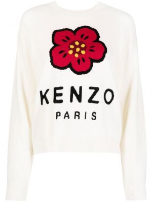 Floral lang genser Kenzo hvit