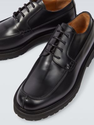 Кожени обувки в стил дерби Dries Van Noten черно