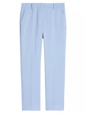 Шерстяные прямые брюки Weekend Max Mara синие
