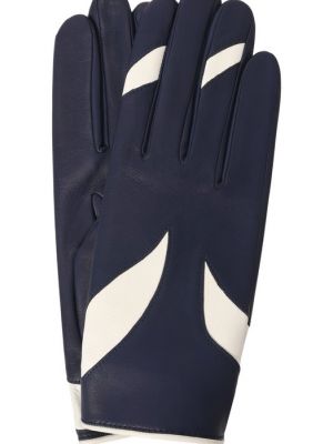 Кожаные перчатки Agnelle синие