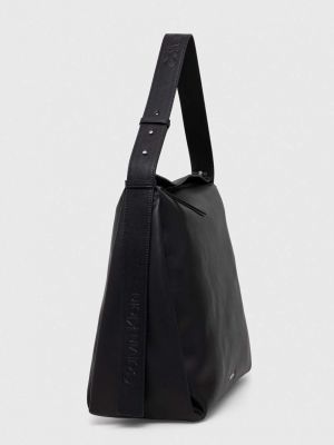 Shopperka skórzana ze skóry ekologicznej Calvin Klein czarna