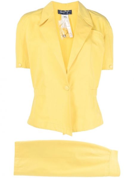 Bavlněné džínová sukně s vysokým pasem na zip Thierry Mugler Pre-owned - žlutá