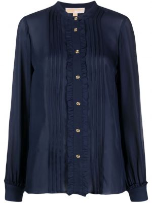Риза с копчета с волани Michael Michael Kors синьо