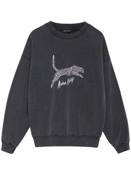 Gepunkteter sweatshirt mit leopardenmuster Anine Bing grau