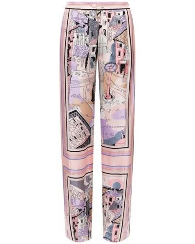 Шелковые брюки Emilio Pucci, розовые