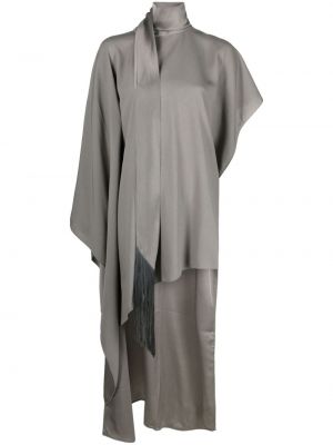 Asimetrična obleka iz krep tkanine Taller Marmo siva