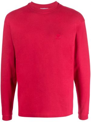 Памучна тениска бродирана Versace Pre-owned червено