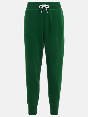 Bavlnené teplákové nohavice Polo Ralph Lauren zelená