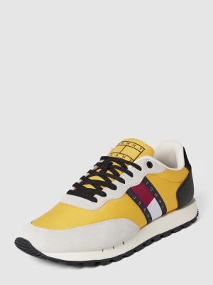 Sneakersy skórzane Tommy Jeans żółte