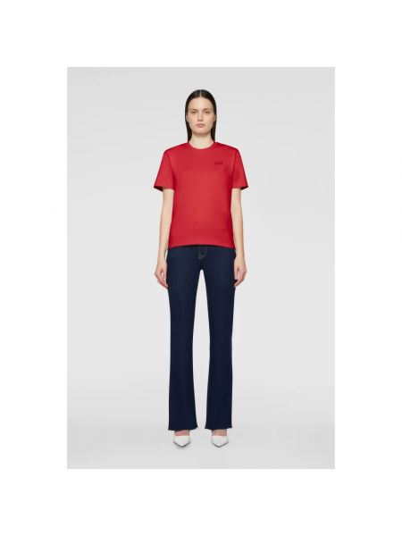 Jersey t-shirt aus baumwoll mit rundem ausschnitt Add rot