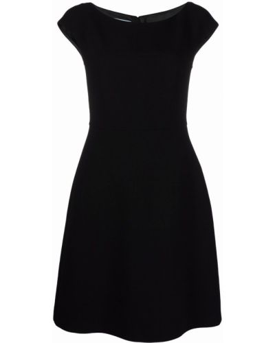 Mini šaty na zip s krátkými rukávy Prada Pre-owned - černá