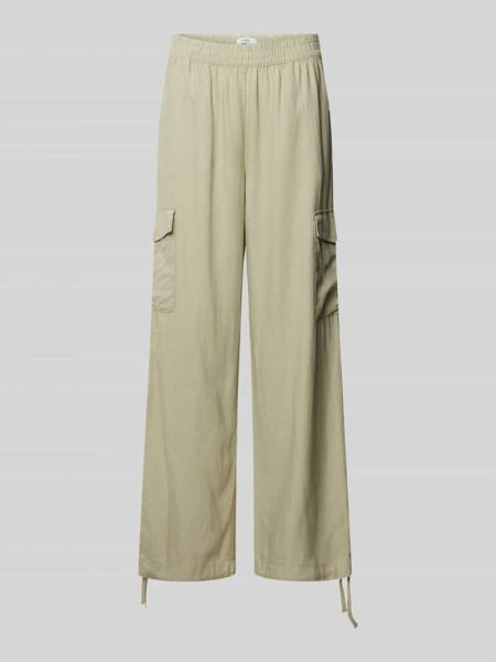 Spodnie cargo z wiskozy w jednolitym kolorze B.young khaki