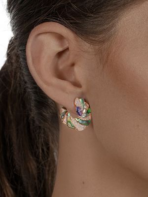 Boucles d'oreilles à imprimé à boucle en or rose Ananya