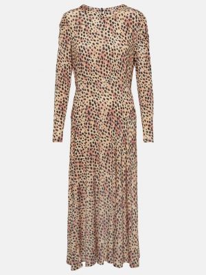 Леопардовый платье миди с принтом Rixo коричневый