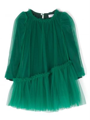Vestito lungo di tulle Monnalisa verde