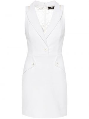 Коктейлна рокля от креп Elisabetta Franchi бяло