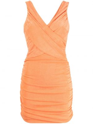 Mini šaty bez rukávů s výstřihem do v Likely - oranžová